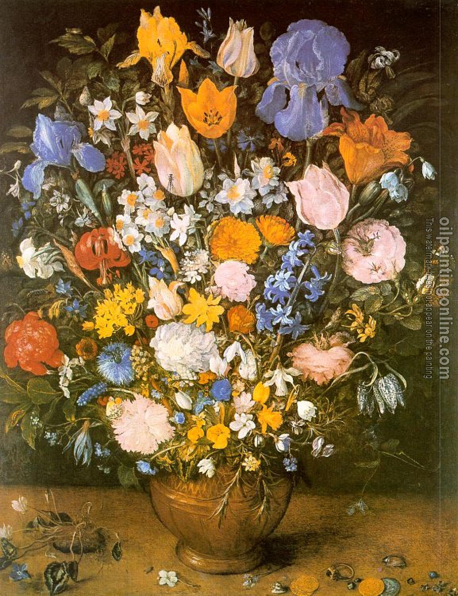 Brueghel, Jan the Elder - Bouquet of Flowers in a Clay Vase (Bouquet of Viennese Irises)
